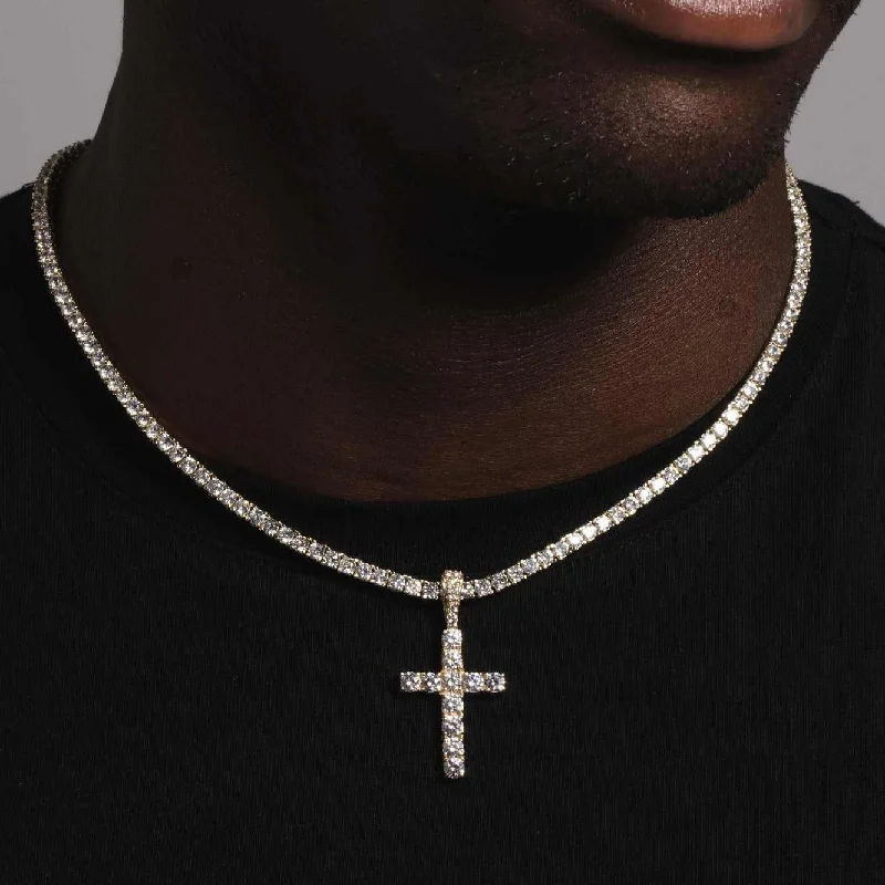 Solid Gold Diamond Cross