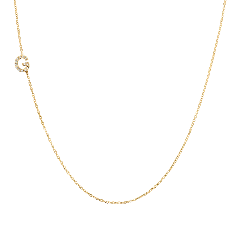 Diamond Asymmetrical Initial Necklace