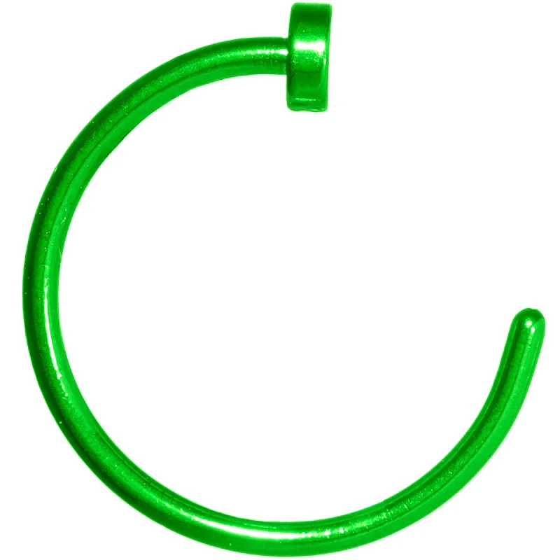 20 Gauge 3/8 Green Anodized Titanium Nose Hoop