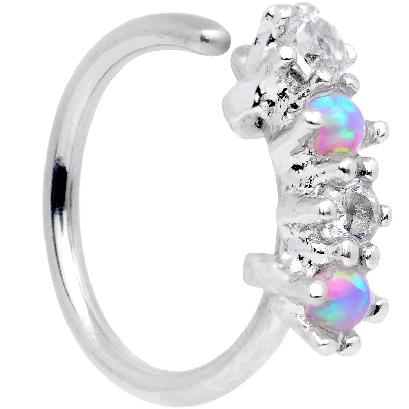 20 Gauge 5/16  Synthetic Opal Staccato Seamless Circular Ring