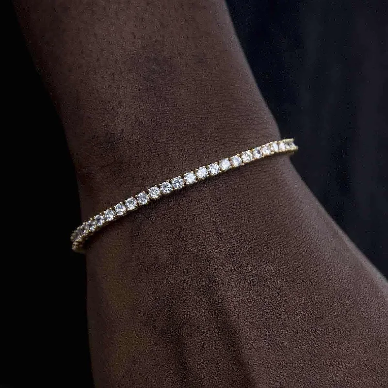 Diamond Tennis Bracelet in Yellow Gold- 3mm