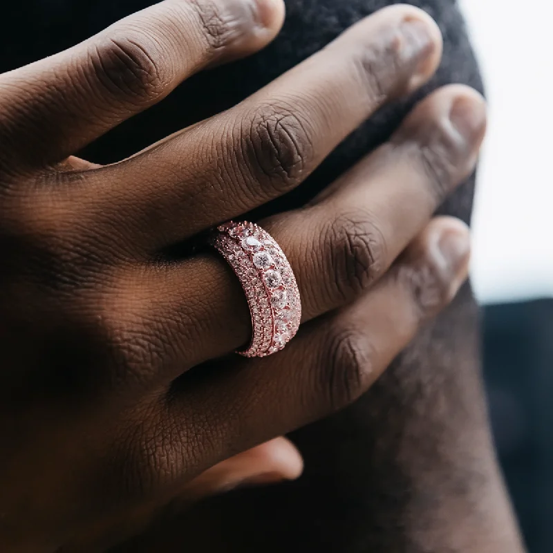 5 Layer Diamond Band Ring in Rose Gold Vermeil