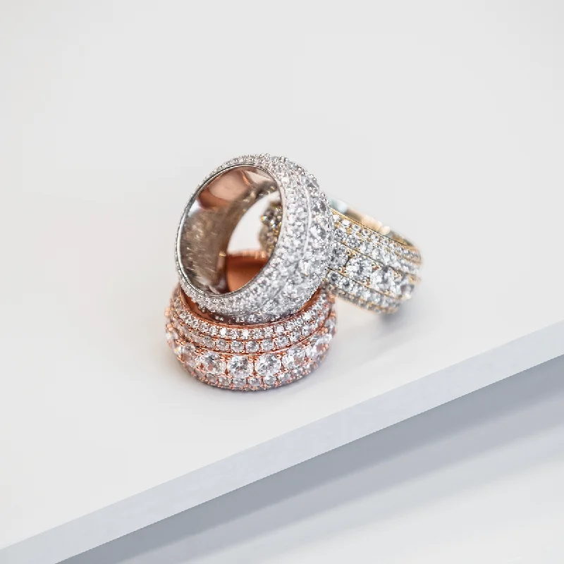 5 Layer Diamond Band Ring in Rose Gold Vermeil