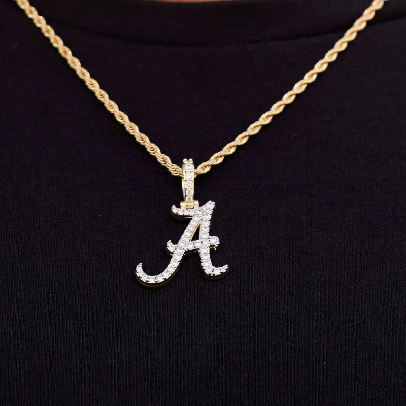 Alabama Crimson Tide Micro Logo Pendant - Yellow Gold