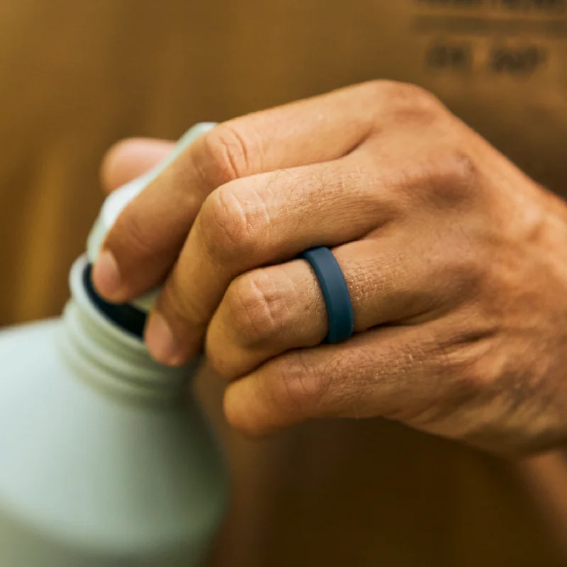 Ridge 6mm Silicone Ring Set - Alpine Navy