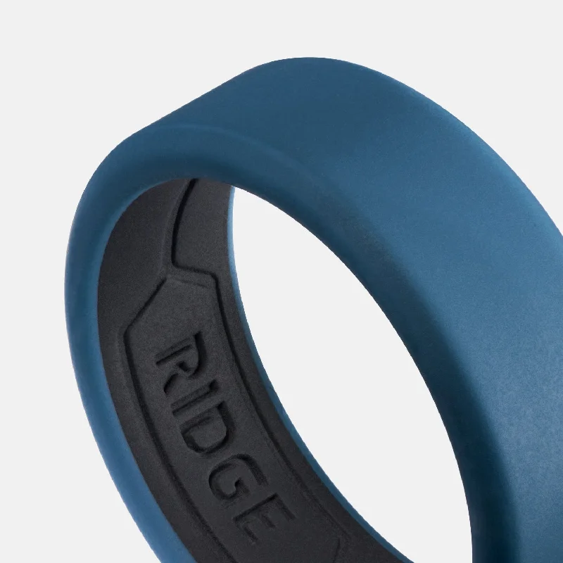 Ridge 8mm Silicone Ring Set - Alpine Navy