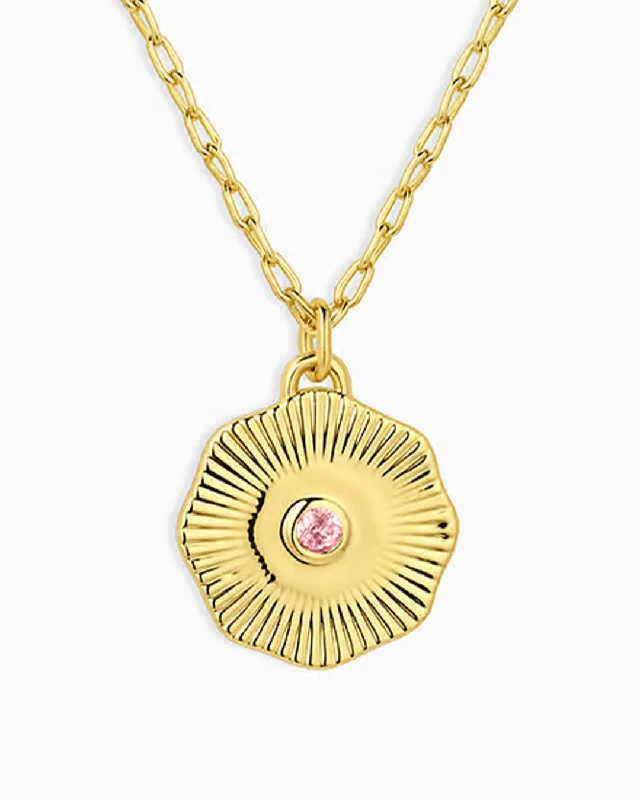 Gold Plated / Pink Tourmaline - October