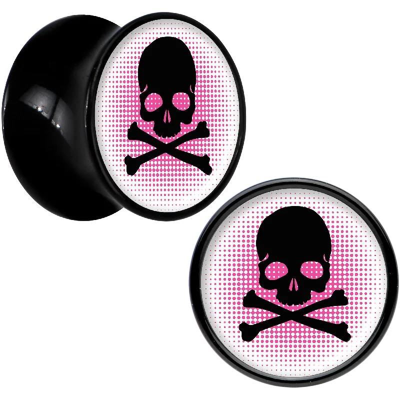 Black Acrylic Pink Black Skull Saddle Plug Set 1/2