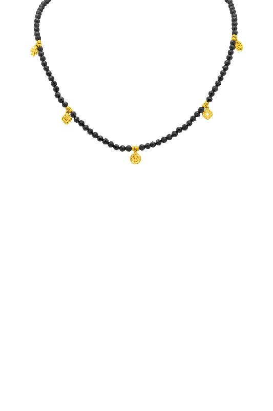 Ebony's Black Zirconia Beaded Necklace