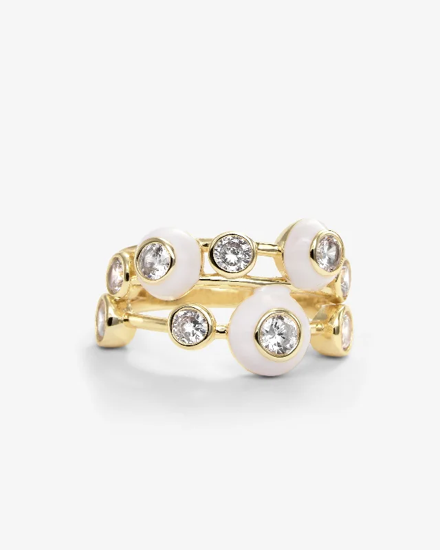 Cloud 9 Ring - Gold|White Diamondettes