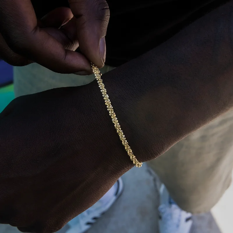 Popcorn Bracelet in Yellow Gold- 4mm