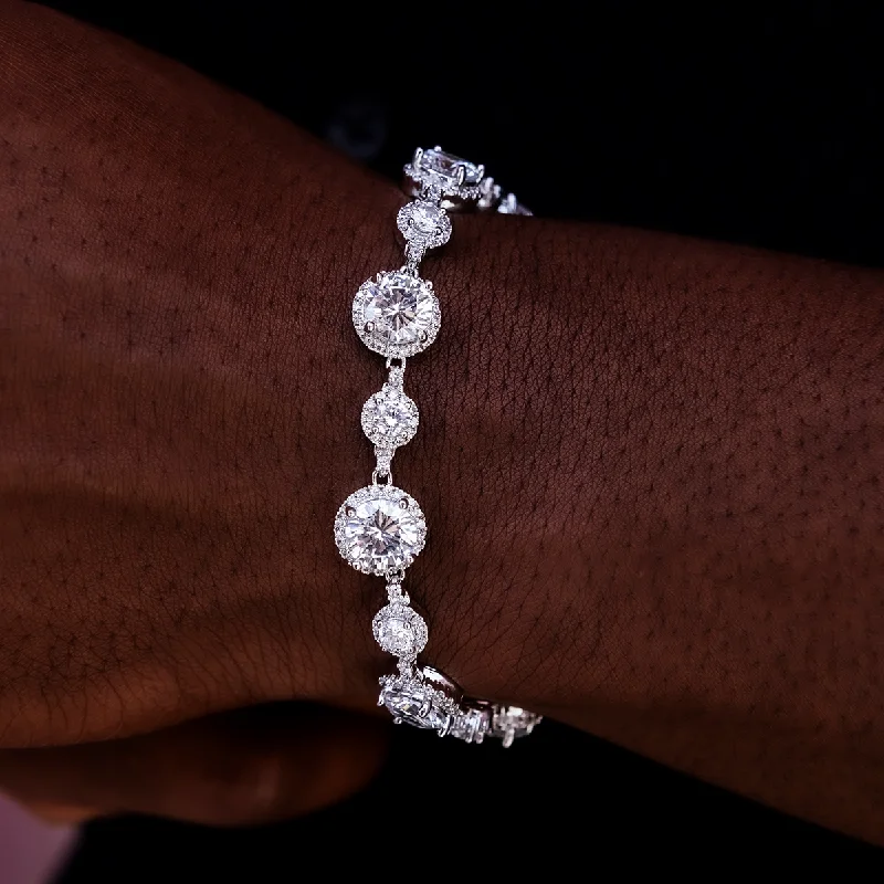 Diamond Halo Tennis Bracelet