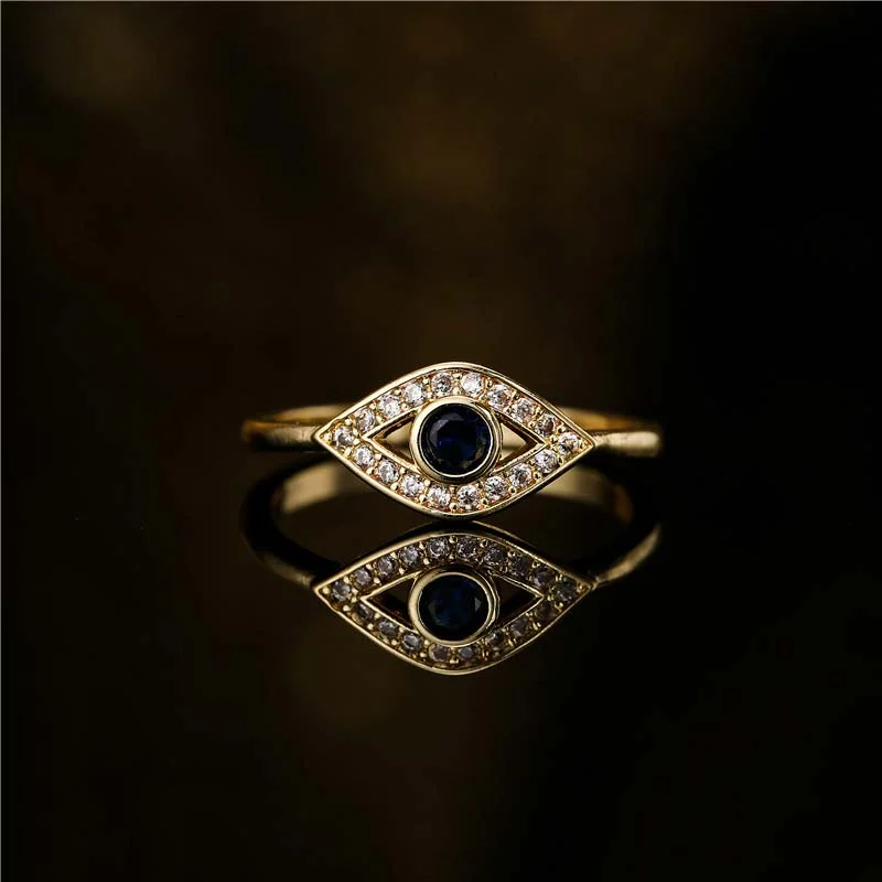 Buddha Stones Evil Eye Protection Blessing Copper Ring