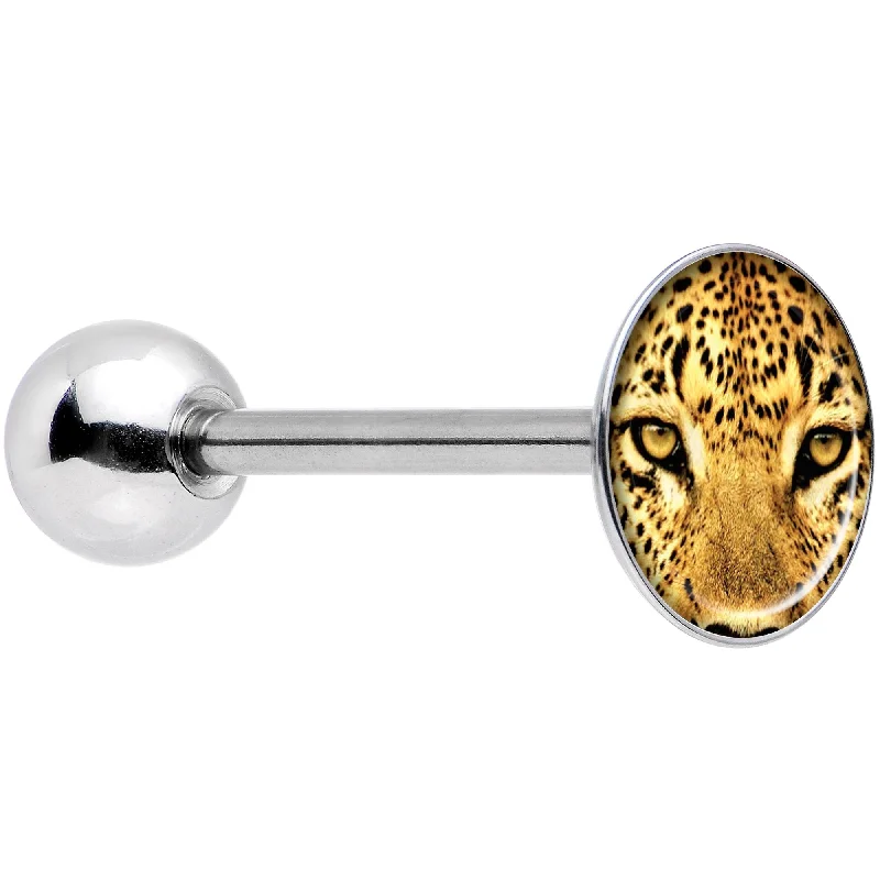 Full Color Leopard Eyes Barbell Tongue Ring