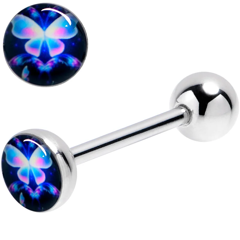 Futuristic Butterfly Barbell Tongue Ring