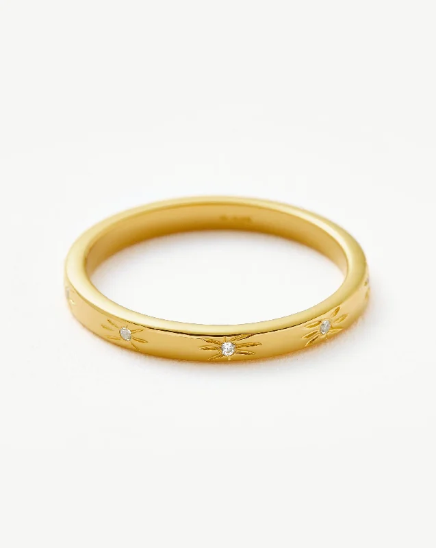 Interstellar Star Studded Stacking Ring | 18k Gold Vermeil