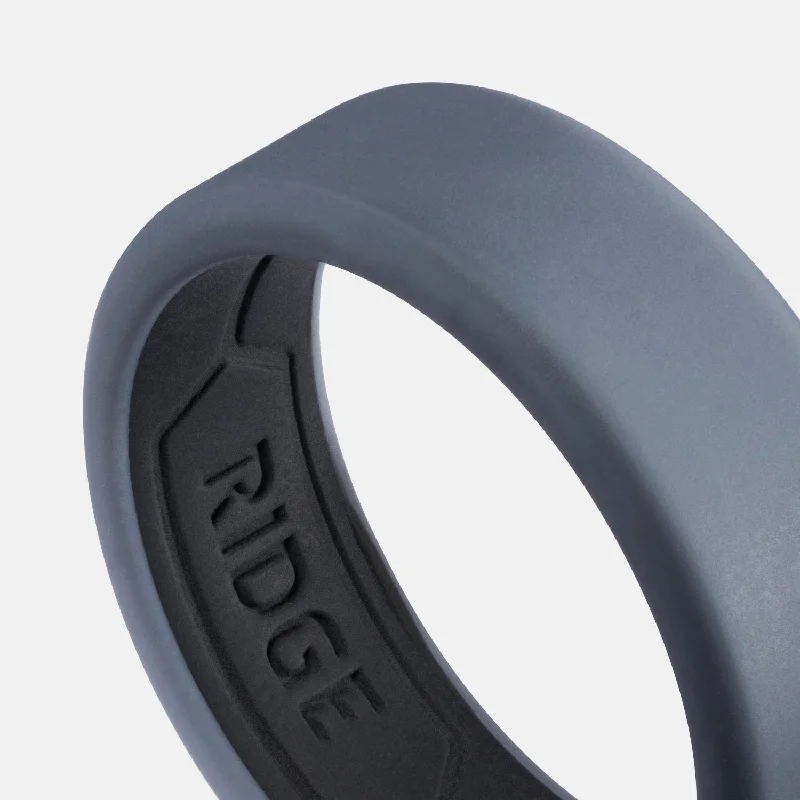 Ridge 8mm Silicone Ring Set - Gunmetal