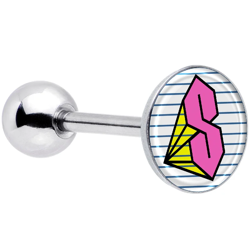 Hot Pink Cool S Barbell Tongue Ring