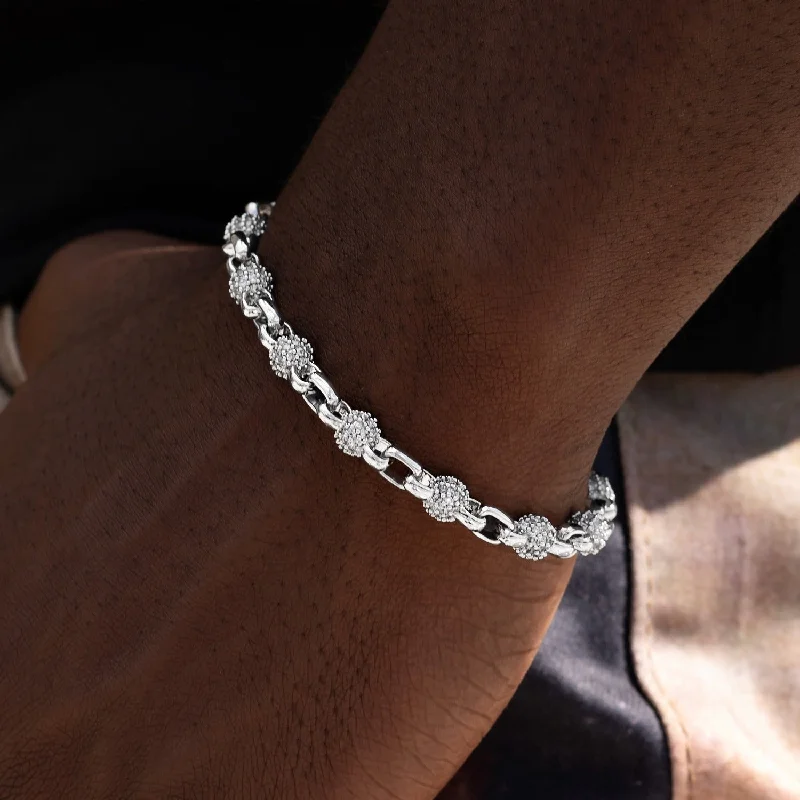 Iced Ball Box Link Bracelet