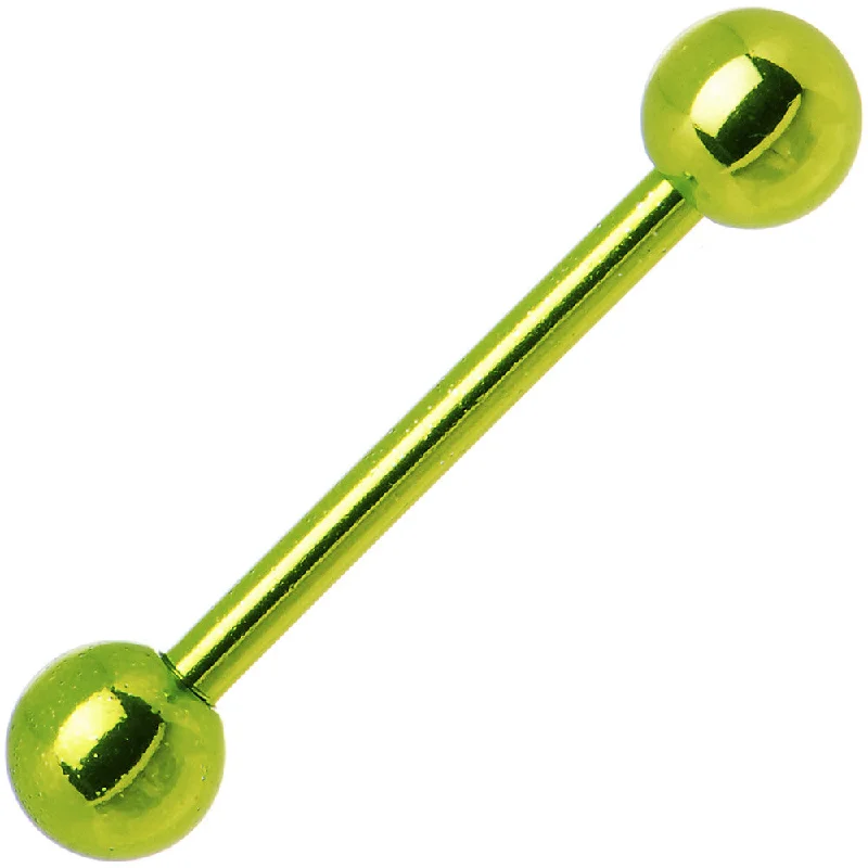 Light Green Electro Titanium Barbell Tongue Ring