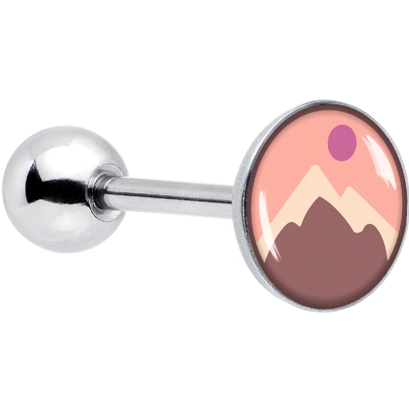 Mountain Sunrise Barbell Tongue Ring