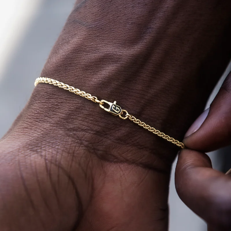 Palm Chain Bracelet in Yellow Gold- 2mm