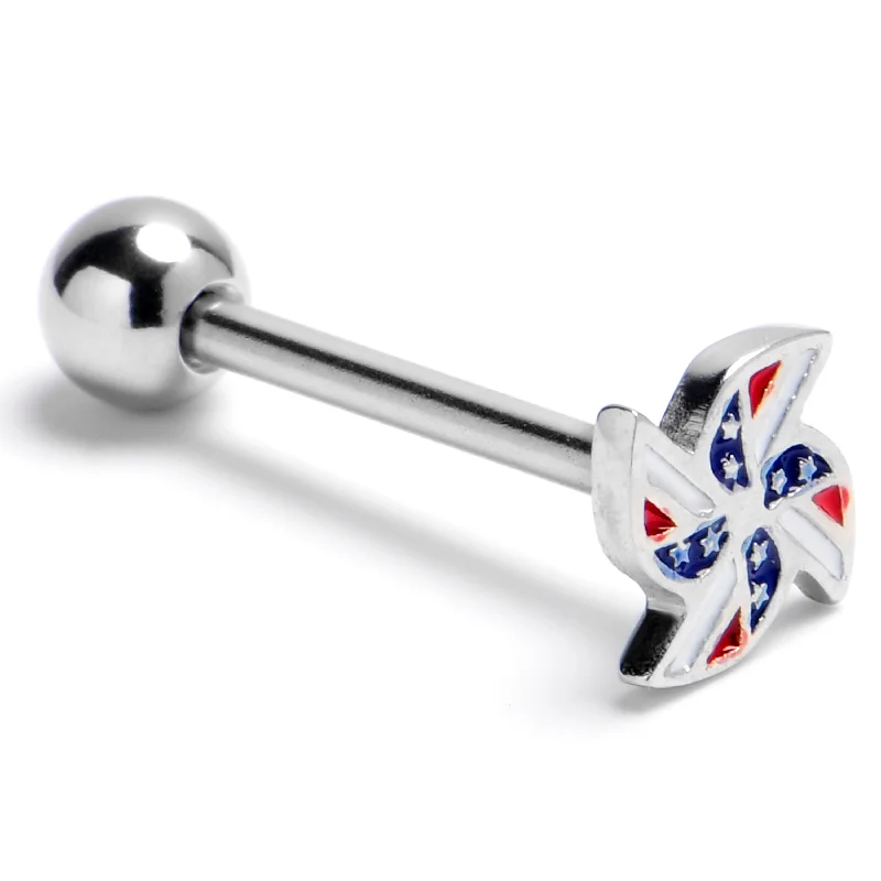 Patriotic Pinwheel Barbell Tongue Ring