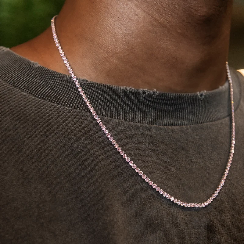 Pink Diamond Micro Tennis Chain