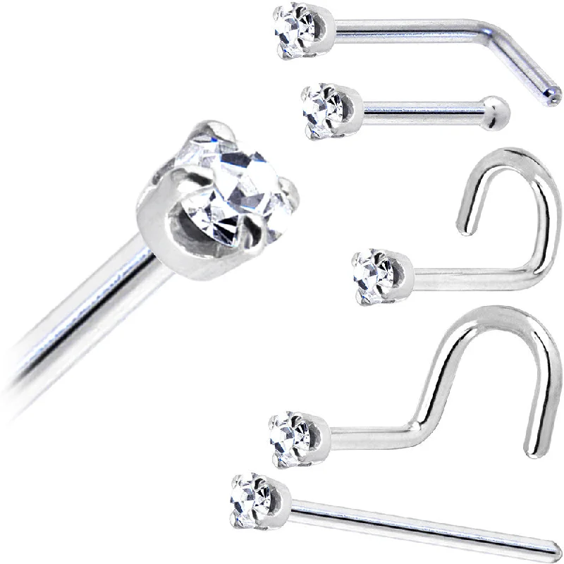 Platinum 1.5mm (April) Genuine Diamond Nose Ring