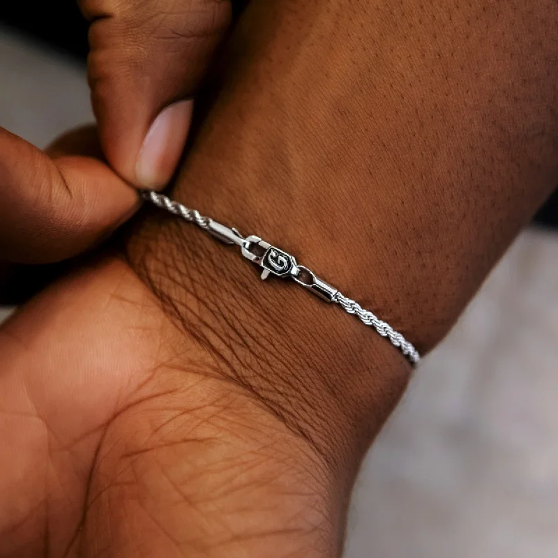 Rope Bracelet in White Gold- 2mm