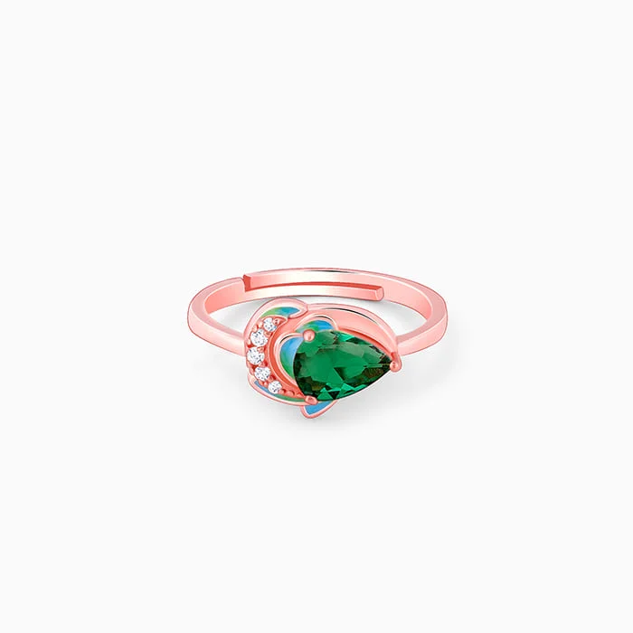 Rose Gold Woody Bird Ring