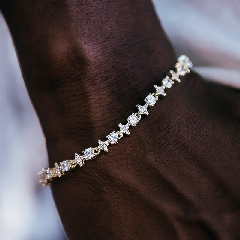 Round Stone Star Tennis Bracelet