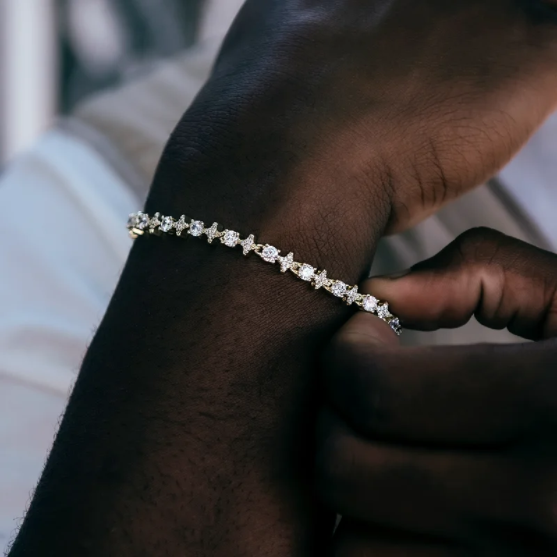 Round Stone Star Tennis Bracelet