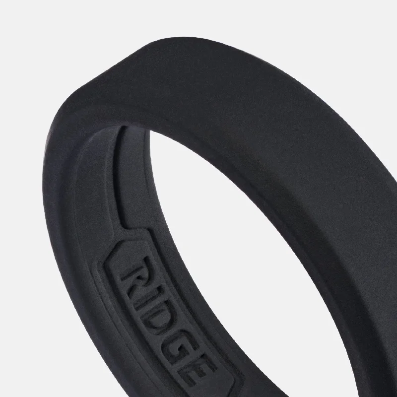 Ridge 6mm Silicone Ring Set - Royal Black