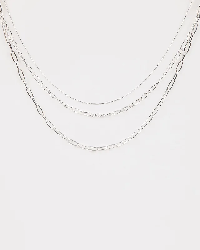 Silver Chunky Chain Necklace Pack