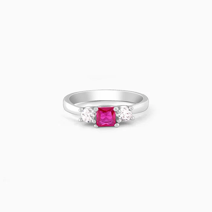 Silver Rule in Pink Ring