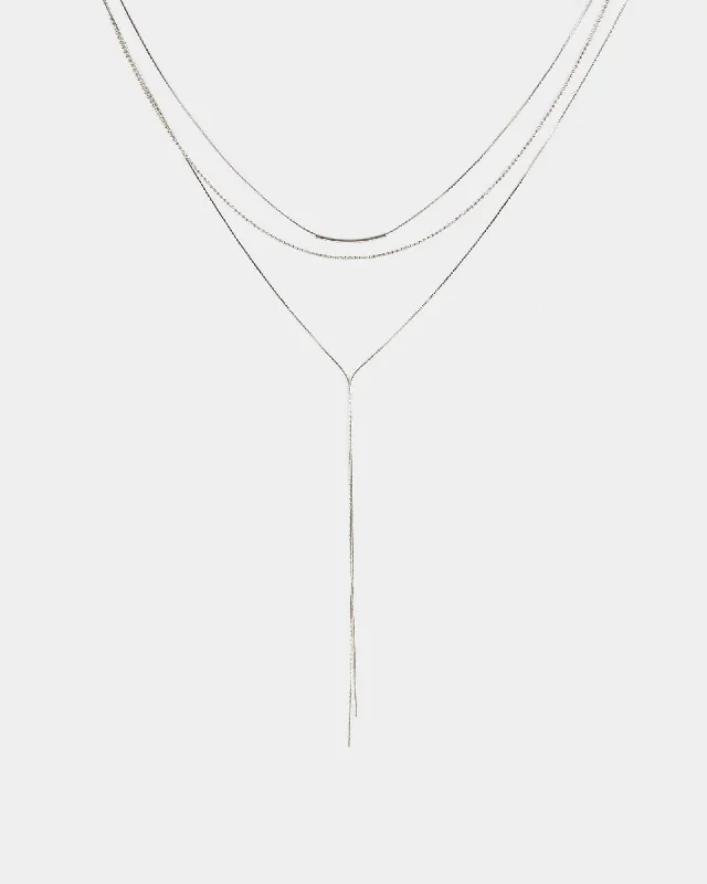 Silver Simple Tassle Necklace Pack