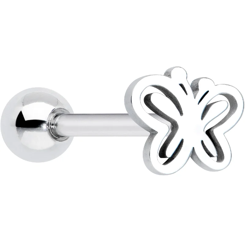 Simply Elegant Butterfly Barbell Tongue Ring