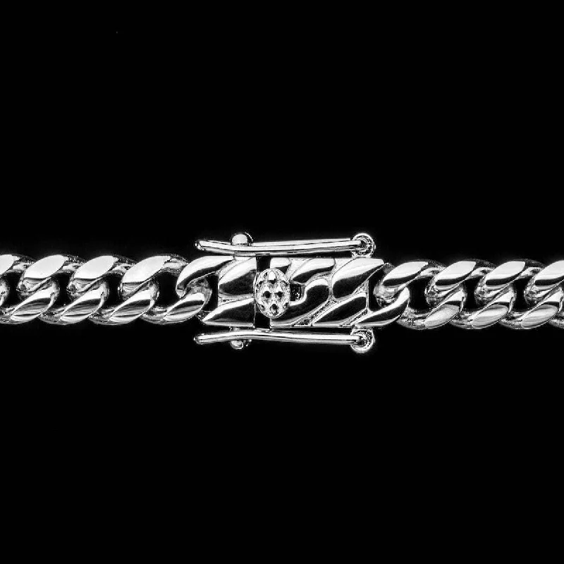 Solid White Gold Miami Cuban Link Chain (5mm)