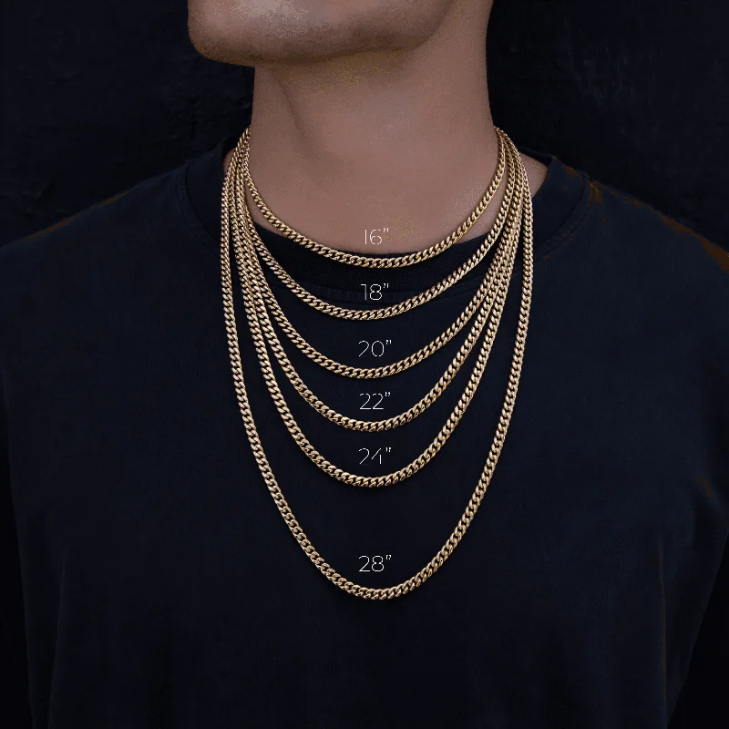 Solid White Gold Miami Cuban Link Chain (5mm)