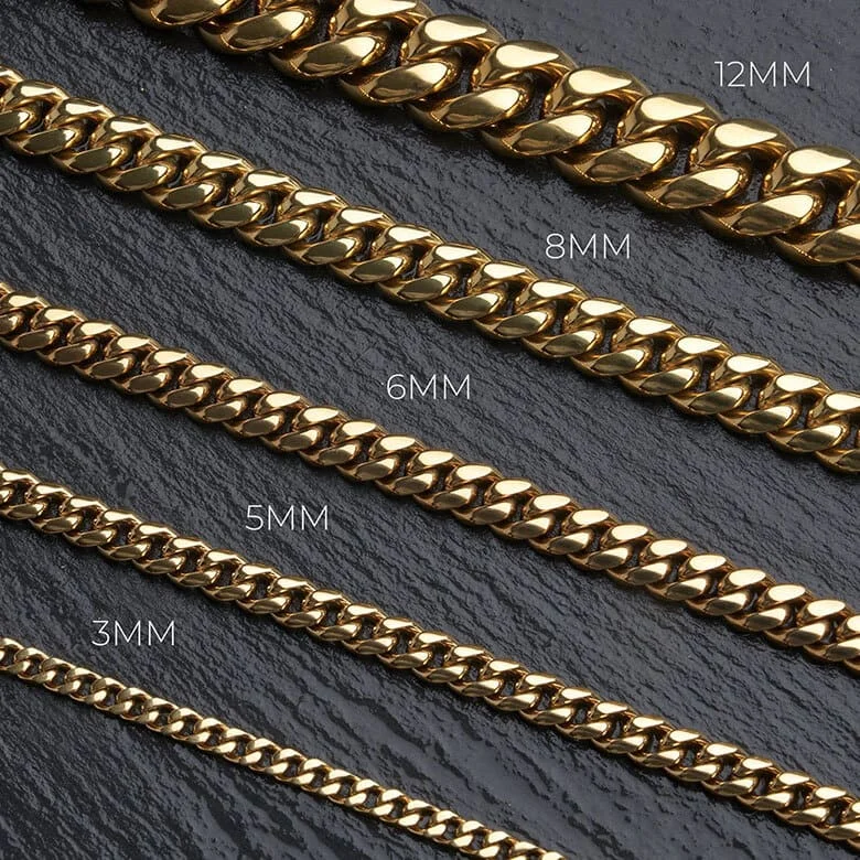 Solid White Gold Miami Cuban Link Chain (5mm)