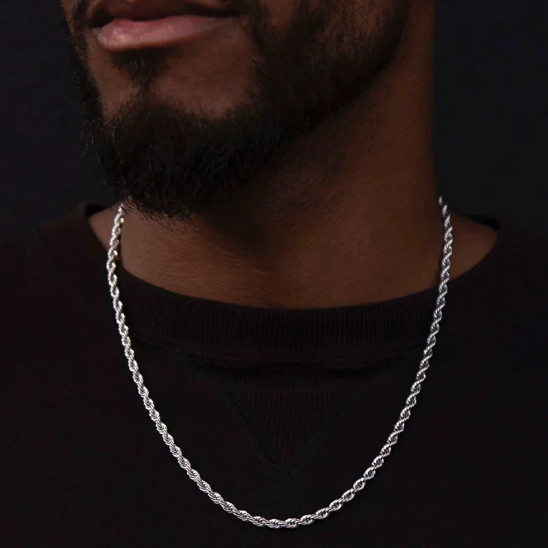 Solid White Gold Rope Chain (4mm)