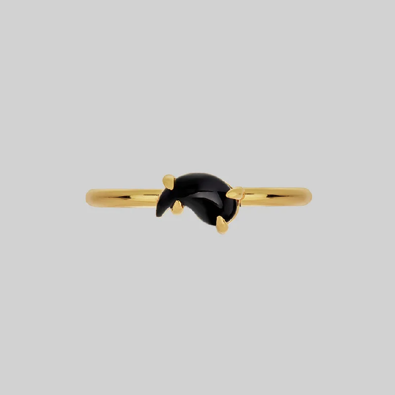 Gold / XXSmall / Single Black Onyx