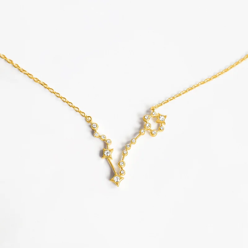 Zodiac Constellation Pendant (Pisces) - Gold